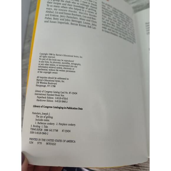 The Joy‎ of Grilling Cookbook Joe Famularo Softcover BBQ Recipes 1988 Softcover - Picture 13 of 13